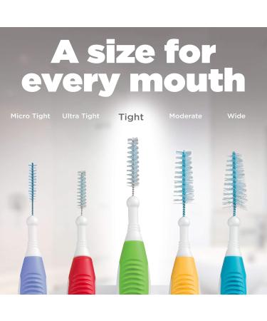 GUM Proxabrush Go-Betweens Reusable Interdental Cleaners Antibacterial Bristles Protective Travel Cap 1514D Yellow Size 4 Moderate 8 Count Moderate 1 count (Pack of 8) Yellow - Buy Online on GoSupps.com