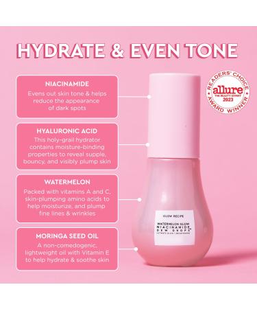 Glow Recipe Holiday Ornament & Travel Size Niacinamide Dew Drops - Hydrating Serum & Highlighter with Hyaluronic Acid - Lightweight Facial Serum (15 ml) for Glowing Skin - Buy Online on GoSupps.com
