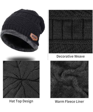 Kids Winter Beanie Hat and Scarf Set | Thermal Fleece Lining | Black | One Size | Aisprts - Buy Online on GoSupps.com