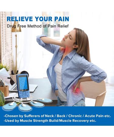 TENS Unit EMS Muscle Stimulator 24 Modes  Mollan Dual Channel Muscle Stimulator with 12 Electrode Pads  Electronic Pulse Massager for Pain Relief & Muscle Strength - Buy Online on GoSupps.com