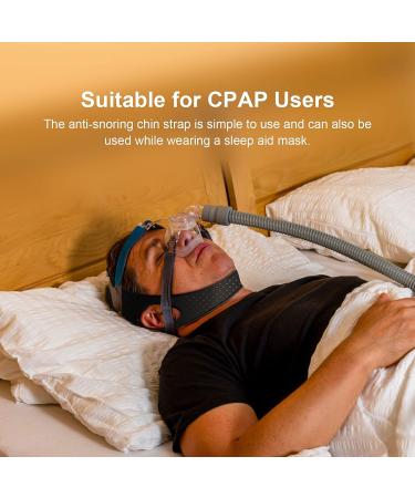Adjustable Anti-Snore Chin Strap for CPAP Users - Breathable & Adjustable Sleep Chin Straps for Men and Women - Black - Buy Online on GoSupps.com
