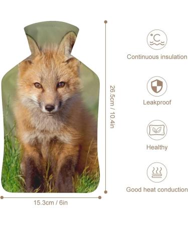 Buy Yellow Fox Hot Water Bottle with Plush Cover | Hand Warmer for Adults & Children - 26.5x15.3cm | International Shipping - Buy Online on GoSupps.com