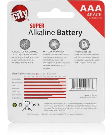 Buy Circuit City Essential 4 AA & 4 AAA High Performance Alkaline Batteries - 8 Pack | International Shipping Available - Buy Online on GoSupps.com