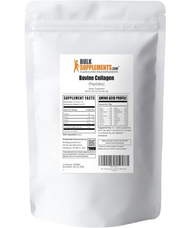 BulkSupplements.com Collagen Peptides Powder - Bovine Collagen Powder Powdered Collagen Supplement - Hydrolyzed & Gluten Free 11g per Serving 1kg (2.2 lbs) (Pack of 1) 2.2 Pound (Pack of 1) - Buy Online on GoSupps.com
