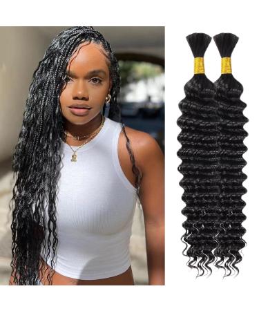 Human Braiding Hair Deep Wave Weaving Natural Hair Curly Bundles Human Hair for Boho Braids Brazilian Weaving Meches Tiss