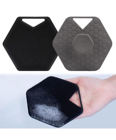 Silicone Exfoliating Body Scrubber  Shower Scrubber for Deep Body Cleaning & Exfoliation Easy to Clean  Foamy and Reusable with Hanging Hole for Oily  Sensitive and Dry Skin Types(2pcs)