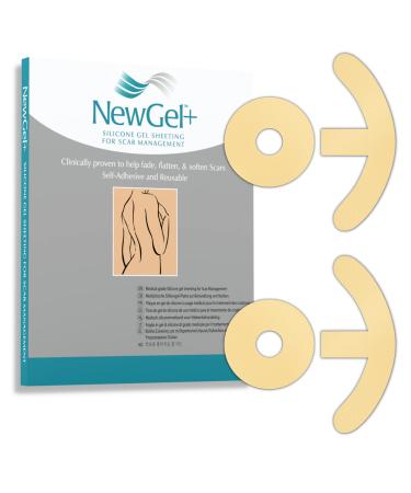 NewGel+ Advanced Silicone Scar Treatment Sheets for breast reconstruction surgery anchor scars 2 Breast Anchors and 2 Areola Circles (4-Count) - BEIGE