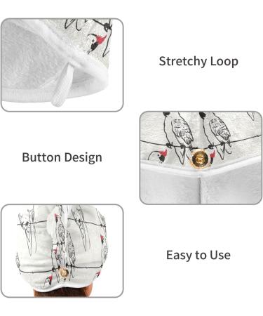 Parrot Birds Hair Towel 2 Pack | Super Absorbent Quick Dry Hair Turbans for Women & Girls - Buy Online on GoSupps.com