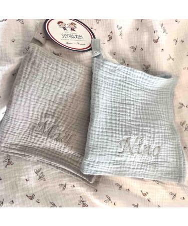 Sevira Kids Cotton Gauze Comforter & Pacifier Chain - One Size Blue - International Shipping Available - Buy Online on GoSupps.com