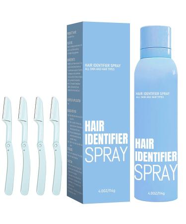 Ultimate Dermaplaning Kit for Women Face: Dermaplaning Face Spray Dermaplane Kit New Skin Shaving Spray Hair Face Removal Hair Identifier Spray and Dermaplaning Tools Blue