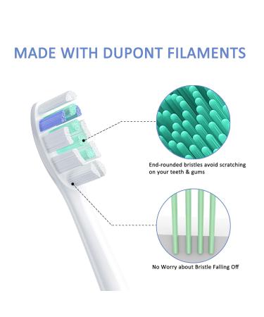 Redtron Replacement Brush Heads - 8 Pack Compatible with Philips ProResults FlexCare & More | Plaque Defense Toothbrush Heads - Buy Online on GoSupps.com