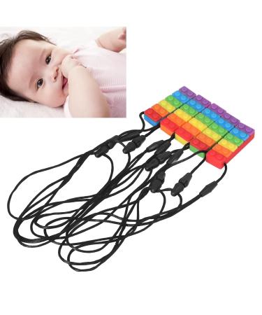 5PCS BPA-Free Baby Teeth Toys - Silicone Rainbow Building Blocks & Chewing Rings for Teething Relief - Buy Online on GoSupps.com