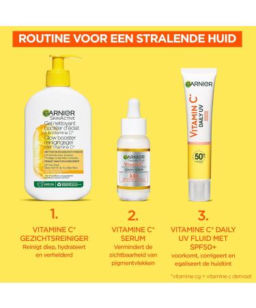  Garnier Garnier SkinActive Vitamin C Radiance Booster Cleanser Gel - 250 ml - Buy Online on GoSupps.com