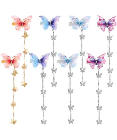 Wllhyf 8 pieces of butterfly-quasten-hair-spanging movable fabric-butterfly hair needle with a removable tormentable tormentary rhinestones. - Buy Online on GoSupps.com