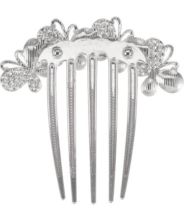 VOCOSTE Women Rhinestone Inlaid Flower Hair Comb Hair Clips Navy Blue - Buy Online on GoSupps.com