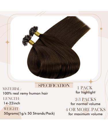 Hetto Bonds Extensions | Real Hair Dark Brown #4 | 40cm 50g 16 Inch Remy Smooth Bonding - Buy Online on GoSupps.com