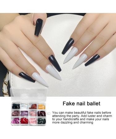 Stick on Nails Multi Colors and Styles Long Short Fake Nails Full | Full Long Ballerina Fake Nails Matte and Glossy False Nail for Women Girls Shangjia - Buy Online on GoSupps.com