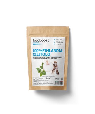 Xylitol Finland 1 kg Foodboost 100 natural birch extract same sweetening power as sugar suitable for hypocaloric or balanced diets against caries 100 Europe