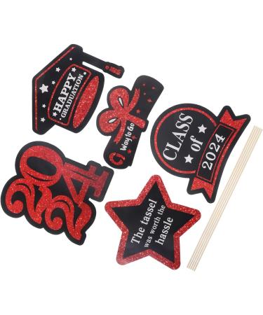 Cabilock Graduation Cake Toppers 15 Packs Graduation Card Tag Labels Vase Diy Cards Vase Decor Red Wooden Props Cake Graduation Cupcake Toppers Redx3pcs 16.00X13.70X0.10CMx3pcs - Buy Online on GoSupps.com