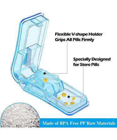 Portable Pill Cutter & Holder - Easy Cut Stainless Steel Blade for Small & Large Pills | 12 Pack - Buy Online on GoSupps.com