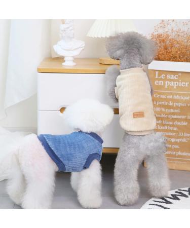 YAODHAOD XL Dog Sweater - Plush Soft & Warm Winter Clothes for Dogs & Cats - Blue - Buy Online on GoSupps.com