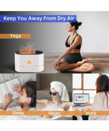 McBazel 200ml Aroma Diffuser with Flames Effect | 3-in-1 Humidifier & Essential Oil Diffuser | Waterless Auto Shut-Off - White - Buy Online on GoSupps.com