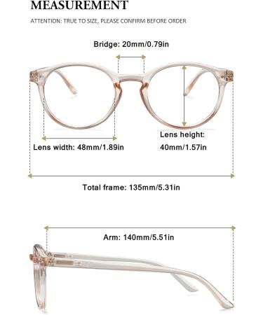 Vevesmundo Vintage Blue Light Filter Reading Glasses | Anti-Blue Light Visual Aid for Men & Women | Transparent Light Brown 2.0x - Buy Online on GoSupps.com