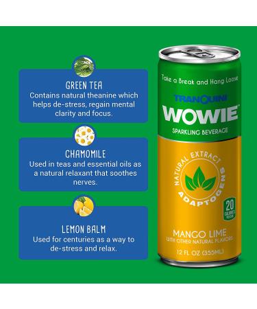 Wowie Hemp Infused Calming Sparkling Beverage Variety Pack 12 oz - Herbal Adaptogens, All Natural, Low Calorie, Non Alcoholic - Pack of 12 - Buy Online on GoSupps.com