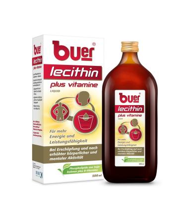 Buer lecithin plus vitamins: Soyalecithin Liquid with vitamin B2 B6 B12 B3 and B5 for more energy and performance 500 ml 500 ml (1 Pack)