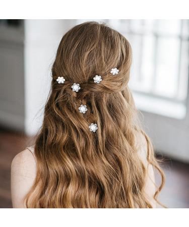 ACO-UINT 20Pcs Flower Hair Pins - Bridal Pearl Hair Accessories for Women, Wedding & Bridal Party Hairpiece - Buy Online on GoSupps.com
