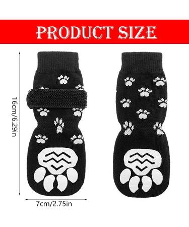 BEHAHAI Anti Slip Dog Socks - 2 Pairs, Pet Paw Protector for Traction Control on Hardwood Floors - Black (Size M) - Buy Online on GoSupps.com