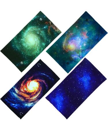 SMEHCF 4-Pack Multi-Purpose Bandanas | Breathable Washable Headbands Storm Hoods & Face Masks for Men & Women | Galaxy Blue Orange & Green - Buy Online on GoSupps.com
