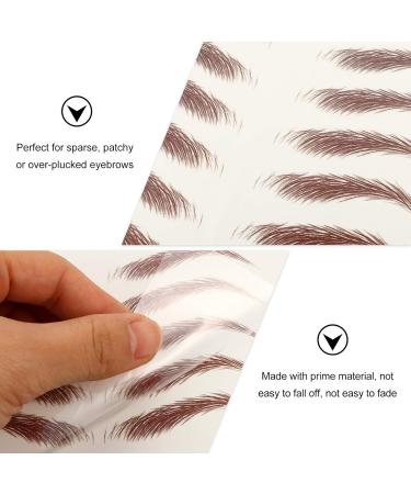WOONEKY 4 Sheets Waterproof Eyebrow Stickers 6d Hair-like Eyebrows Stickers False Eyebrows Cosmetics Eyebrow Transfer Stickers Artificial Eyebrow Imitation Eyebrow Sticker 21x14.8cm Brown - Buy Online on GoSupps.com