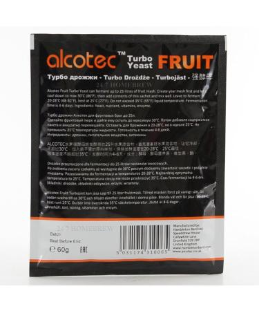 Alcotec Lot de 5 levures de fruits avec enzyme 60 g 25 l - Buy Online on GoSupps.com