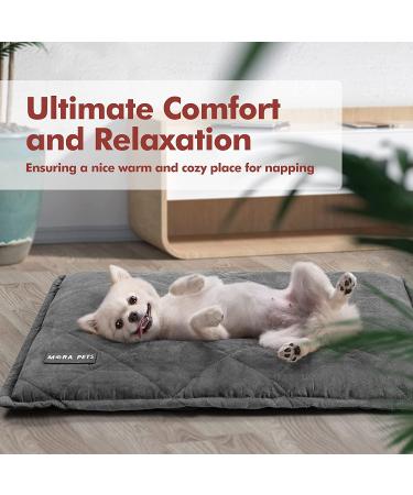 Ultra Warm Self Heating Cat Bed with Removable Cover | Large 36x24 In | Grey | Indoor/Outdoor Use for Cats and Dogs - Buy Online on GoSupps.com