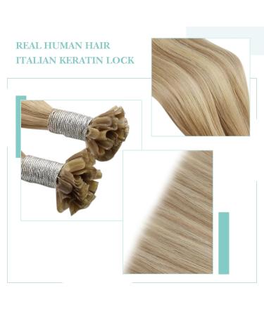 Youngsee Bonding Extensions - Real Hair Blond Highlights 45cm U Tip Remy Keratin 50g #16/22 #P16/22 - Premium Quality Hair Extensions - Buy Online on GoSupps.com