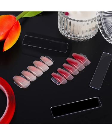 150 Pcs Transparent Nail Art Display Stand with Double Sided Tapes - Salon Quality Fake Nails Packaging for Home and Office Decor - Buy Online on GoSupps.com