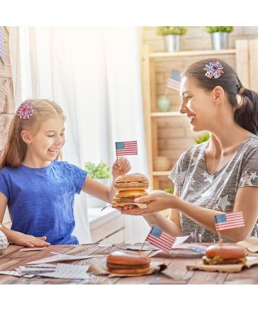 Patriotic Hair Bows Clips - 4th of July Independence Day Hair Accessories - Set of 24 - American Flag Design - Buy Online on GoSupps.com