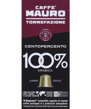 Mauro Nespresso Centopercento Arabica 56 Grams Centopercento 10 count (Pack of 1)