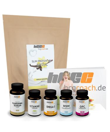 HCG metabolism cure 6 parts complete set |WHEY Protein Glucomannan Lose Powder |Metabolism cure 21 days/hcg diet |Vitamins minerals & supplements (vanilla)