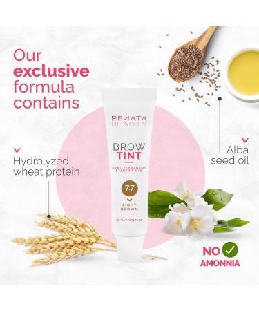 Renata Beauty Eyebrow Color - Long-Lasting 15ml in Light Brown | Premium Safe & Gentle Formula - 4-Week Wear | 4 Colors Available - Buy Online on GoSupps.com