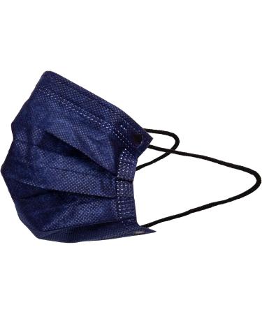 Bodico Set of 50 Four-Ply Protective Disposable Kids' Face Masks With Elastic Ear Loops 5.5"L x 3.5"H Without Loops To Fit Most Kids' Face Sizes Navy Blue - Buy Online on GoSupps.com