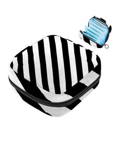 Portable women's binding-up bags menstrual cup pocket female menstrual pads bags for teenage girls tampons for the first period black and white striped multicolored 09