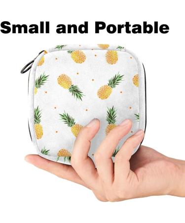 Portable Yellow Pineapple Storage Bags for Women's Bandages & Menstrual Pads - Stylish Multi-Use Holder for School & Office - Buy Online on GoSupps.com