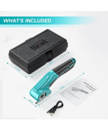 Cordless Electric Scissors Upgraded  Uaoaii 4V Electric Cardboard Box Cutter w/Safety Lock & LED Light  Rechargeable Fabric Cutter Power Rotary Cutters for Carpet Leather Felt  Effortless Blue - Buy Online on GoSupps.com