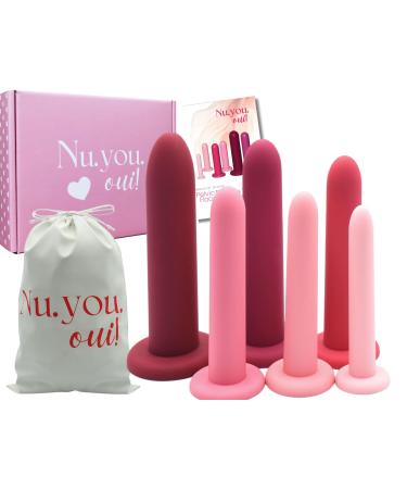 Pelvic Floor Muscle Exerciser Trainer Set Kegel Muscle Exerciser Trainer Kit 6 Step Complete System w Instructions & Travel Pouch Shades of Pink
