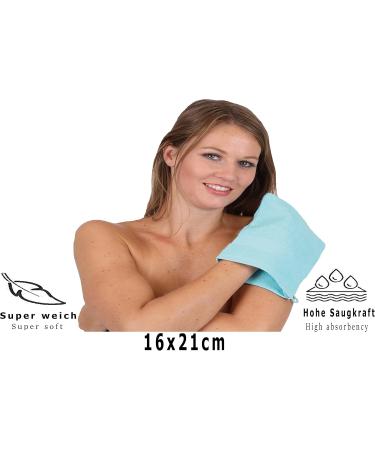Buy Betz 10-Piece Cotton Wash Gloves Set | Palermo Rose & Turquoise - 16x21 cm | International Shipping - Buy Online on GoSupps.com