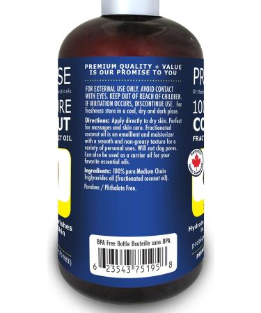 270ml (9oz) PURE COCONUT FRACTIONATED MCT OIL Moisturizes & Nourishes Hair Face and Skin UV Protected Non GMO Made in Canada (270ml) 270 ml (Pack of 1) - Buy Online on GoSupps.com