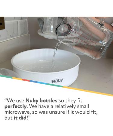 Nuby Microwave Baby Bottle Steriliser - 4 Min Cycle | Keeps Contents Sterile 24hrs | Kills 99.9% of Germs - White - Buy Online on GoSupps.com