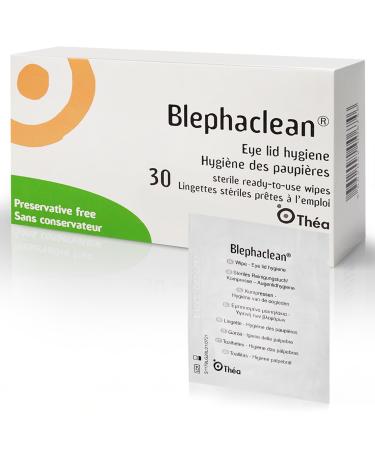 BlephaClean Lid Wipes - Gentle Sterile Ready-to-Use for Daily Lid Care Ideal for those diagnosed with Dry Eye including MGD & Blepharitis and Infants Sterile & Individually Wrapped - 30 Wipes 30 count (Pack of 1)